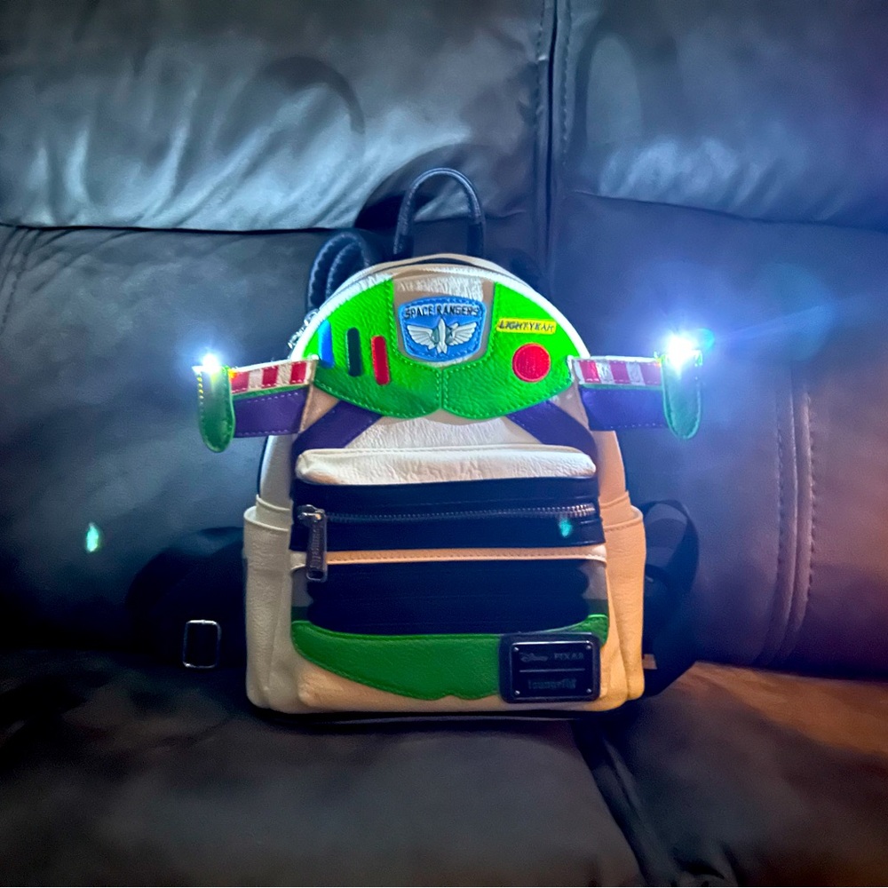 Loungefly Backpack Bundle: Light Up Buzz Lightyear, Disney Princess, & Stitch